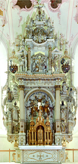 Hochaltar Schloss- und Pfarrkirche St. Trinitatis Haigerloch, Virgilius Moll, geweiht 1609,  Foto focus Gmbh, Leipzig
